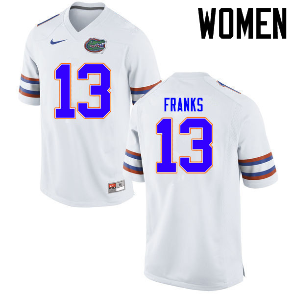 Women Florida Gators #13 Feleipe Franks College Football Jerseys Sale-White - Click Image to Close